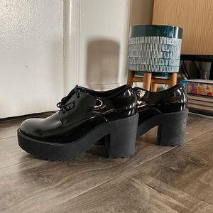 Black platform shoes